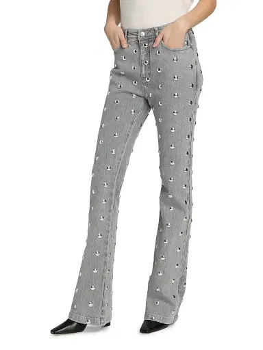 Cinq à Sept Women's Samantha Studded Boot-Cut Jeans | Thumbnail 4 Cinq à Sept Women's Samantha Studded Boot-Cut Jeans | Thumbnail 4