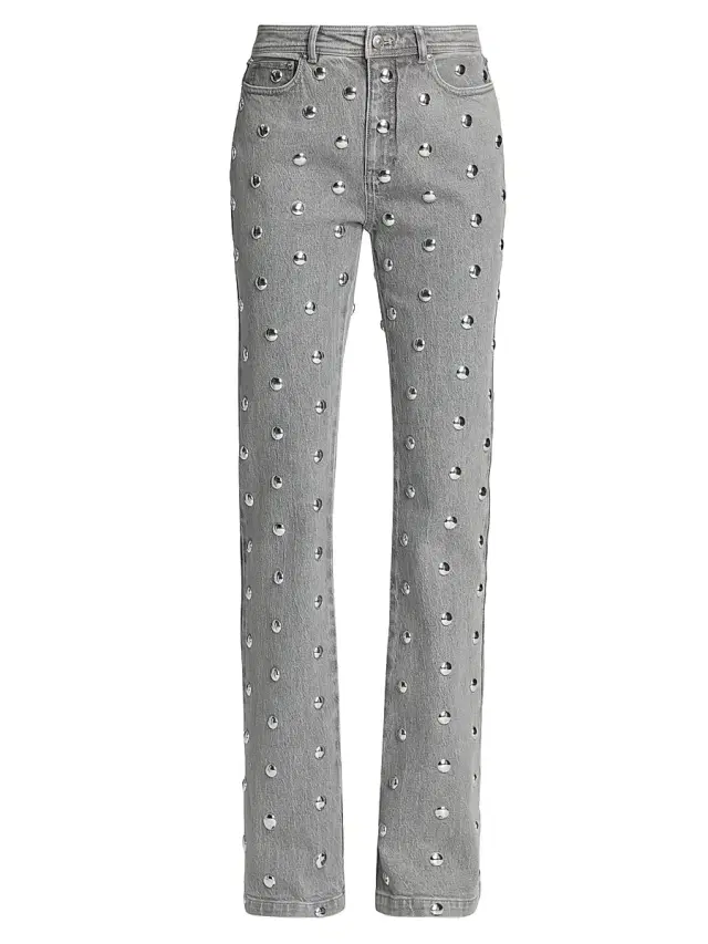 Cinq à Sept Women's Samantha Studded Boot-Cut Jeans - Lune