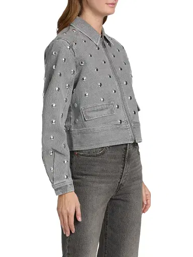 Cinq à Sept Women's Studded Denim Harriet Jacket | Thumbnail 4 Cinq à Sept Women's Studded Denim Harriet Jacket | Thumbnail 4