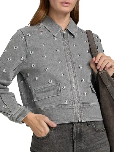 Cinq à Sept Women's Studded Denim Harriet Jacket | Thumbnail 6 Cinq à Sept Women's Studded Denim Harriet Jacket | Thumbnail 6
