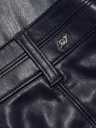 Cinq à Sept Women's Dorothea Faux Leather Cropped Flare Pants - Navy - Size 12 | Thumbnail 7