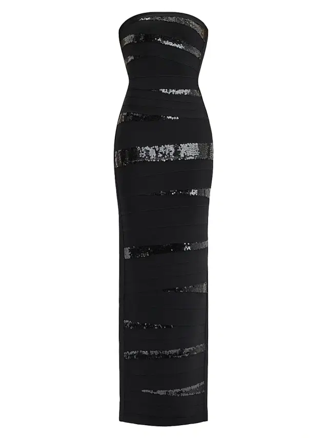 Women's The Chiara Sequined Body-Con Gown - Black Women's The Chiara Sequined Body-Con Gown - Black