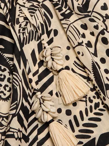 Poupette St Barth Women's Collina Printed Cotton Midi-Dress - Black Toucan | Thumbnail 8 Poupette St Barth Women's Collina Printed Cotton Midi-Dress - Black Toucan | Thumbnail 8