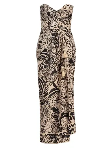 Poupette St Barth Women's Collina Printed Cotton Midi-Dress - Black Toucan | Thumbnail 1 Poupette St Barth Women's Collina Printed Cotton Midi-Dress - Black Toucan | Thumbnail 1