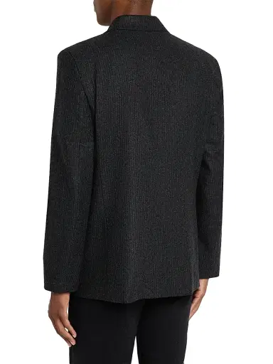 Frame Men's Pinstripe Wool-Blend Double-Breasted Blazer - Dark Grey - Size 34 | Thumbnail 4