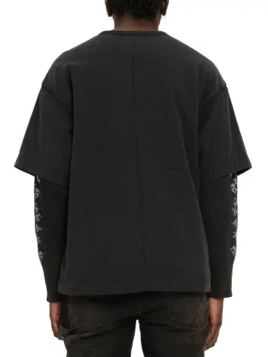 Purple Brand Men's Sequined Jersey Layered T-Shirt - Black | Thumbnail 2 Purple Brand Men's Sequined Jersey Layered T-Shirt - Black | Thumbnail 2