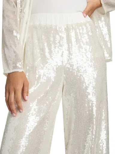 Milly Women's Reed Sequined Pants - White | Thumbnail 6 Milly Women's Reed Sequined Pants - White | Thumbnail 6