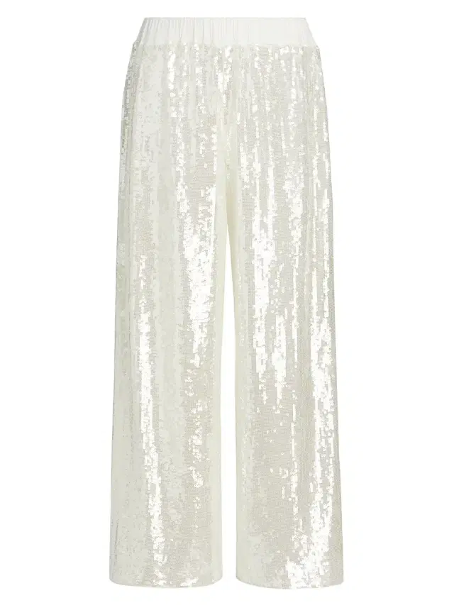 Milly Women's Reed Sequined Pants - White