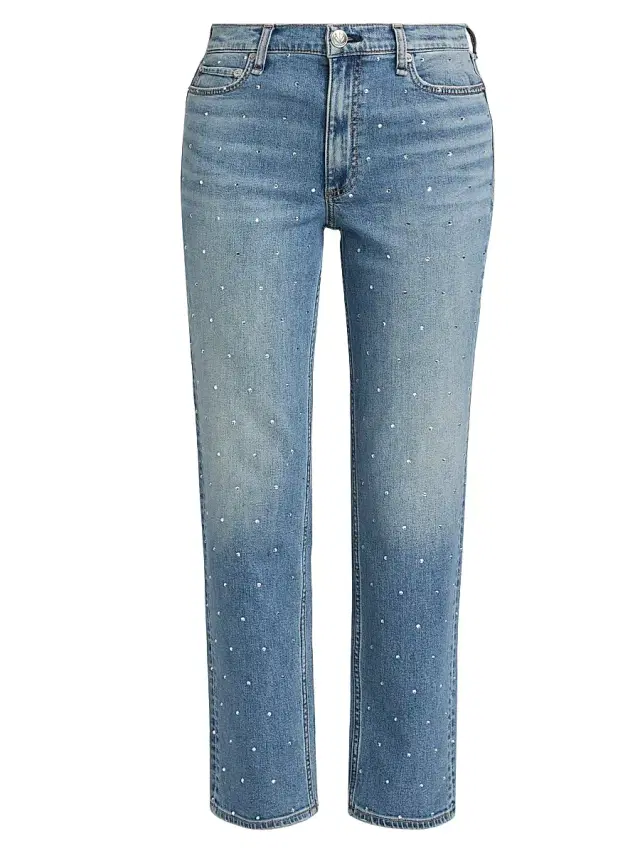rag & bone Women's Harlow Rhinestone-Embellished Straight Jeans - Orian Jewel