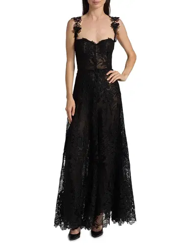 Oscar de la Renta Women's Foxgloves Guipure Lace Gown | Thumbnail 3
