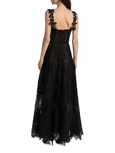 Oscar de la Renta Women's Foxgloves Guipure Lace Gown | Thumbnail 5