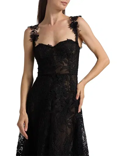 Oscar de la Renta Women's Foxgloves Guipure Lace Gown | Thumbnail 6