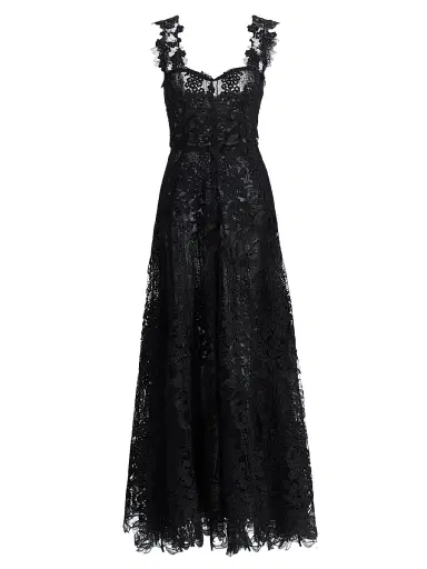 Oscar de la Renta Women's Foxgloves Guipure Lace Gown | Thumbnail 1
