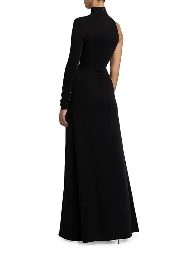 AREA Women's Embroidered Ombré Crystal One-Sleeve Gown - Black | Thumbnail 5