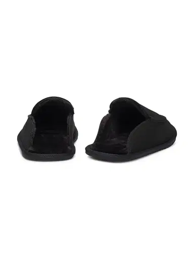 BOSS Men's Micro Fibre Slippers with Fluffy Lining - Black | Thumbnail 3
