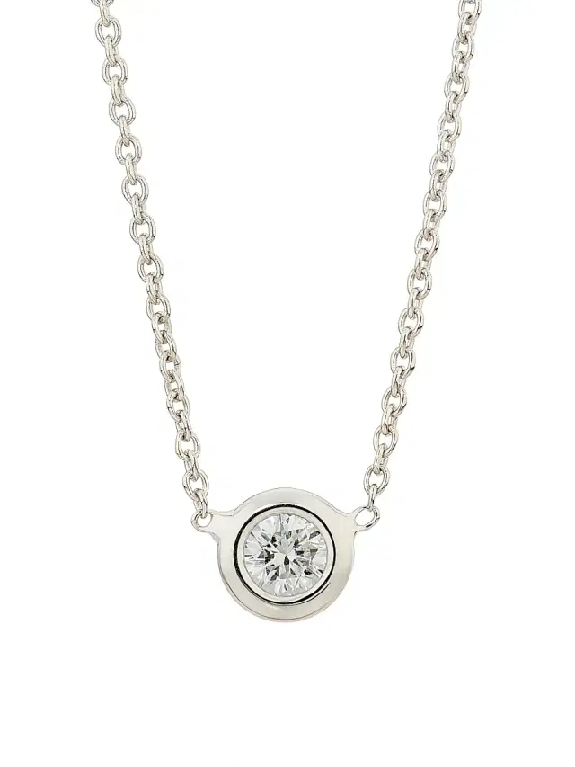Women's Tiny Treasures 18K Gold & 0.10 TCW Diamond Pendant Necklace - White Gold