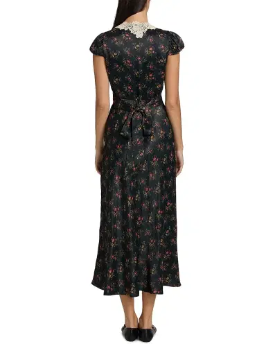 DÔEN Women's Coraline Lace-Trim Floral Satin Midi-Dress - Fleur Du Palais | Thumbnail 5 DÔEN Women's Coraline Lace-Trim Floral Satin Midi-Dress - Fleur Du Palais | Thumbnail 5