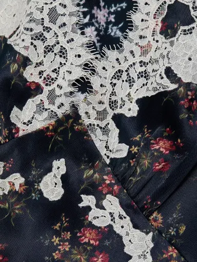 DÔEN Women's Coraline Lace-Trim Floral Satin Midi-Dress - Fleur Du Palais | Thumbnail 7 DÔEN Women's Coraline Lace-Trim Floral Satin Midi-Dress - Fleur Du Palais | Thumbnail 7