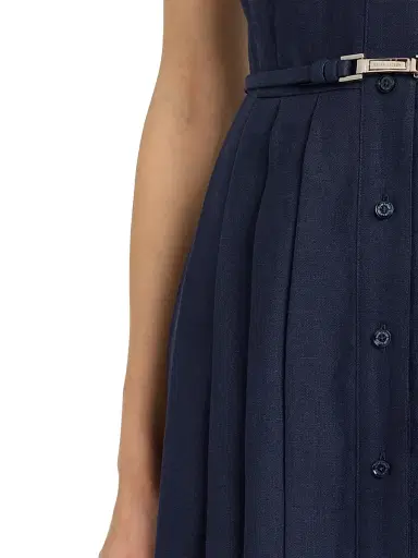 Ralph Lauren Collection Women's Kennedi Linen-Silk Belted A-Line Midi-Shirtdress - Luxnavy | Thumbnail 5 Ralph Lauren Collection Women's Kennedi Linen-Silk Belted A-Line Midi-Shirtdress - Luxnavy | Thumbnail 5
