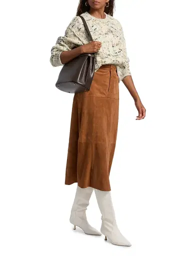 Ba&sh Women's Massia Suede Midi-Skirt | Thumbnail 2 Ba&sh Women's Massia Suede Midi-Skirt | Thumbnail 2
