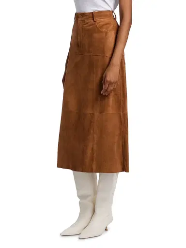 Ba&sh Women's Massia Suede Midi-Skirt | Thumbnail 4 Ba&sh Women's Massia Suede Midi-Skirt | Thumbnail 4