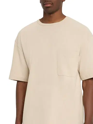 Lemaire Men's Cotton-Linen Crewneck Boxy T-Shirt - Warm Beige | Thumbnail 3