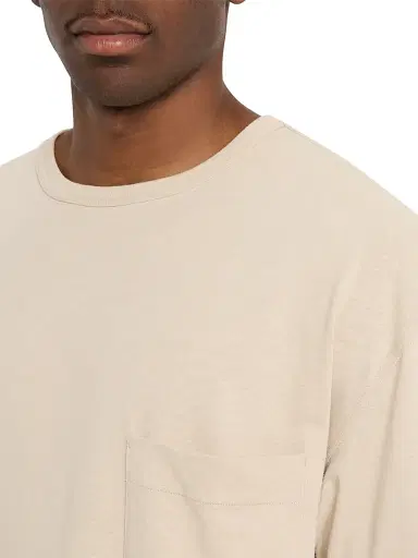 Lemaire Men's Cotton-Linen Crewneck Boxy T-Shirt - Warm Beige | Thumbnail 5