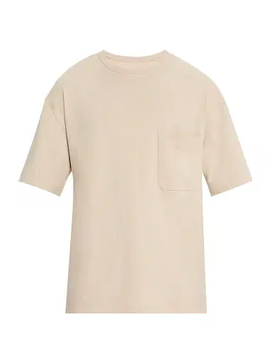 Lemaire Men's Cotton-Linen Crewneck Boxy T-Shirt - Warm Beige | Thumbnail 1