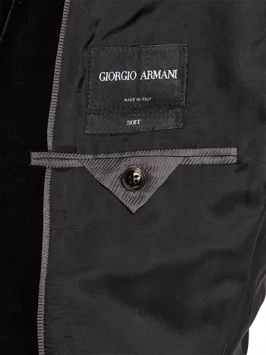 Giorgio Armani Men's Velvet Single-Breasted Dinner Jacket - Black - Size 42 | Thumbnail 6 Giorgio Armani Men's Velvet Single-Breasted Dinner Jacket - Black - Size 42 | Thumbnail 6