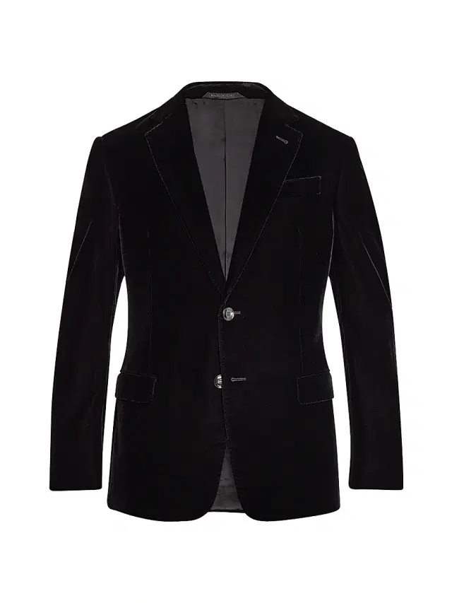 Men's Velvet Single-Breasted Dinner Jacket - Black