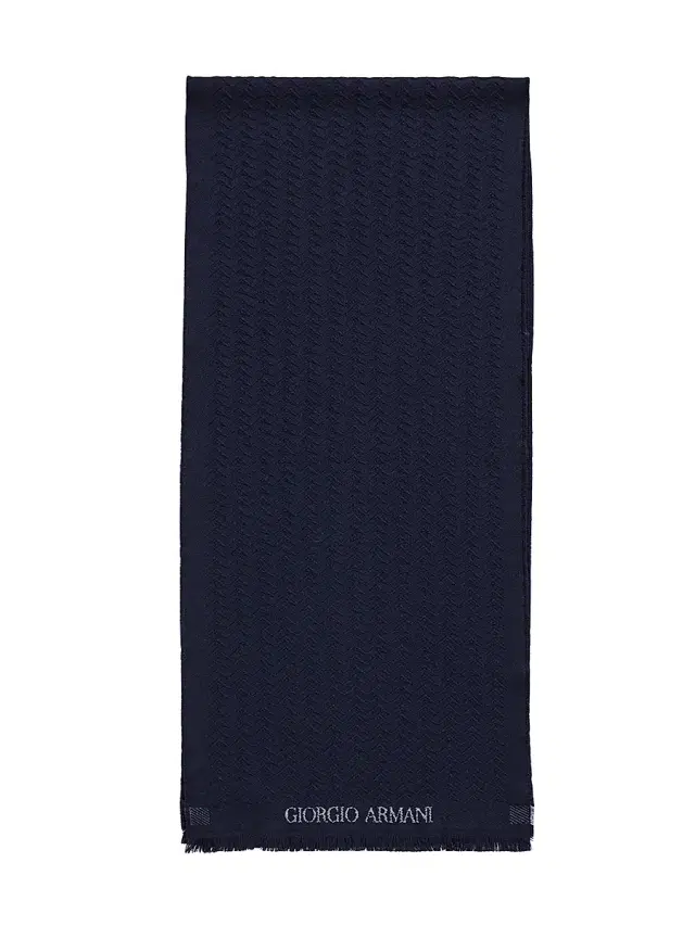 Giorgio Armani Men's Chevron Virgin-Wool Knit Scarf - Nero