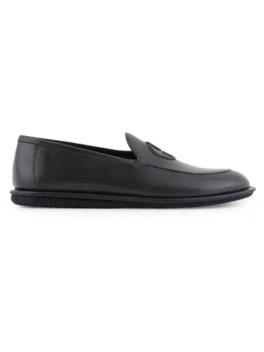 Giorgio Armani Men's Logo Vintage Leather Slip-On Loafers | Thumbnail 1 Giorgio Armani Men's Logo Vintage Leather Slip-On Loafers | Thumbnail 1