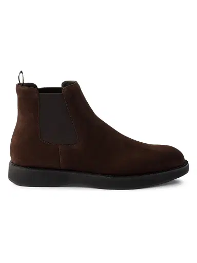 Prada Men's Suede Chelsea Boots - Brown | Thumbnail 1