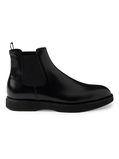 Prada Men's Brushed Leather Chelsea Boots - Black - Size 12 | Thumbnail 1 Prada Men's Brushed Leather Chelsea Boots - Black - Size 12 | Thumbnail 1