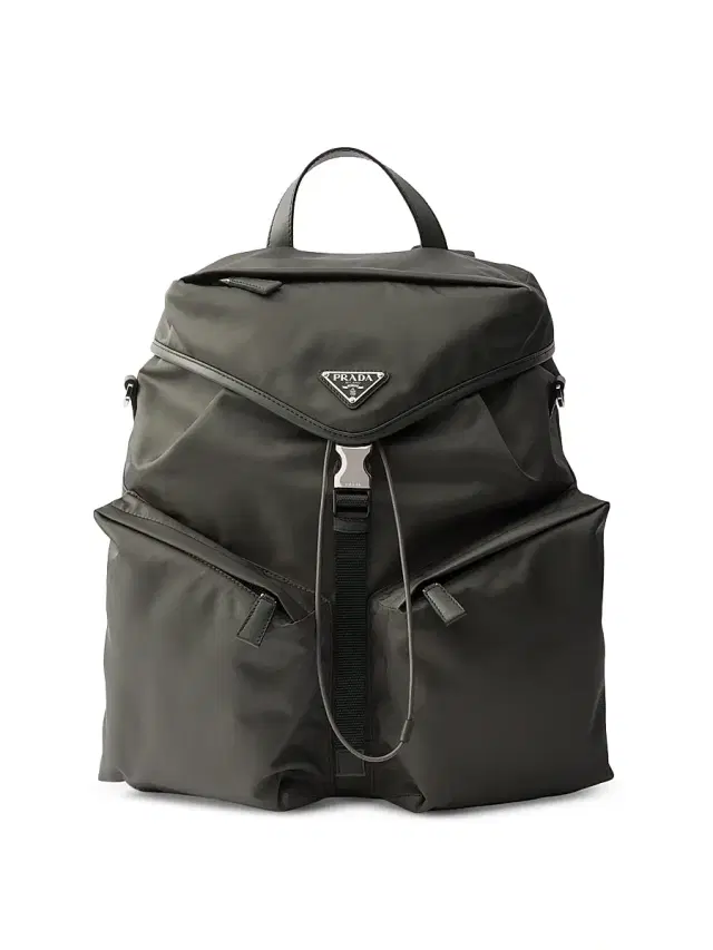 Men's Re-Nylon and Leather Backpack - Green