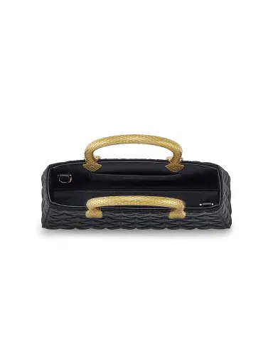 BVLGARI Women's Serpenti Textured Satin Top Handle Bag - Black | Thumbnail 2