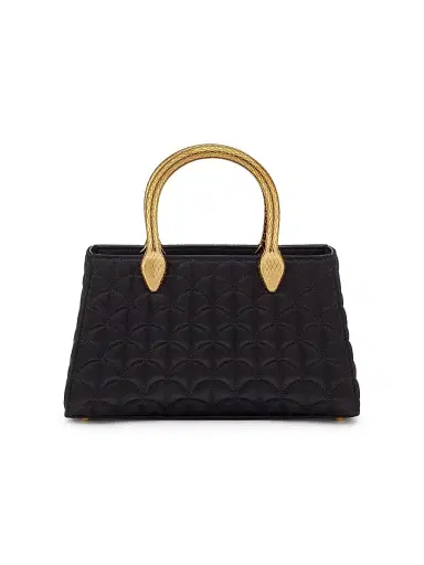 BVLGARI Women's Serpenti Textured Satin Top Handle Bag - Black | Thumbnail 3