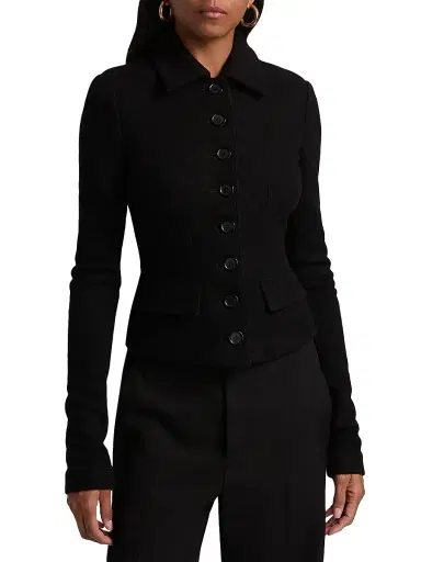 Dolce & Gabbana Women's Tailored Boiled Wool Jacket | Thumbnail 3 Dolce & Gabbana Women's Tailored Boiled Wool Jacket | Thumbnail 3