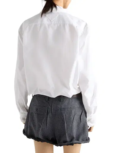 Prada Women's Shapeable Cotton Shirt - White - Size 12 | Thumbnail 4 Prada Women's Shapeable Cotton Shirt - White - Size 12 | Thumbnail 4