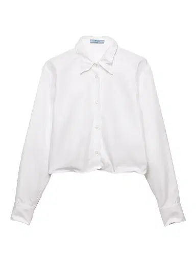 Prada Women's Shapeable Cotton Shirt - White - Size 12 | Thumbnail 1 Prada Women's Shapeable Cotton Shirt - White - Size 12 | Thumbnail 1