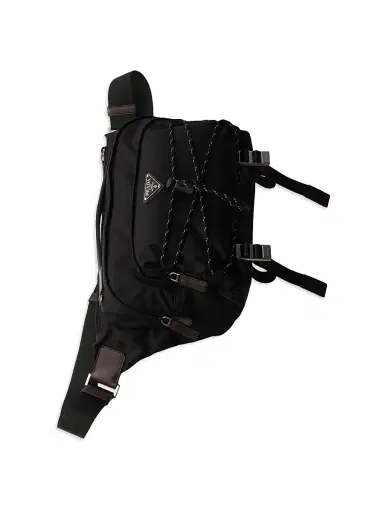 Prada Men's Re-Nylon and Leather Shoulder Bag - Black | Thumbnail 4 Prada Men's Re-Nylon and Leather Shoulder Bag - Black | Thumbnail 4