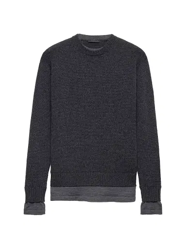 Prada Men's Cashmere Crewneck Sweater - Grey | Thumbnail 1