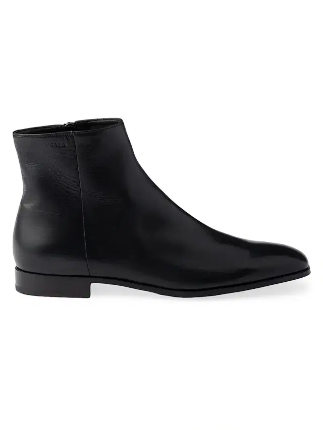 Men's Leather Booties - Black