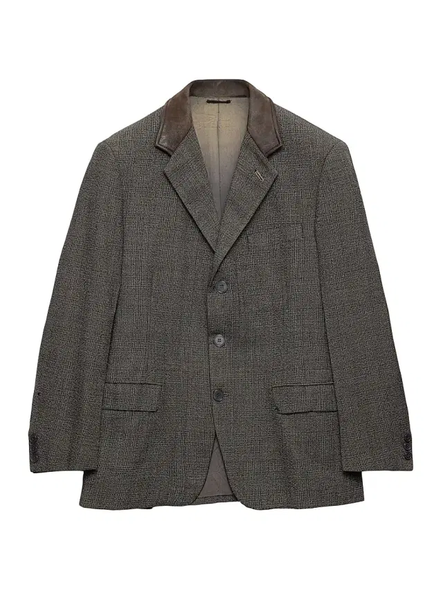 Men's Single-Breasted Wool Jacket - Grey