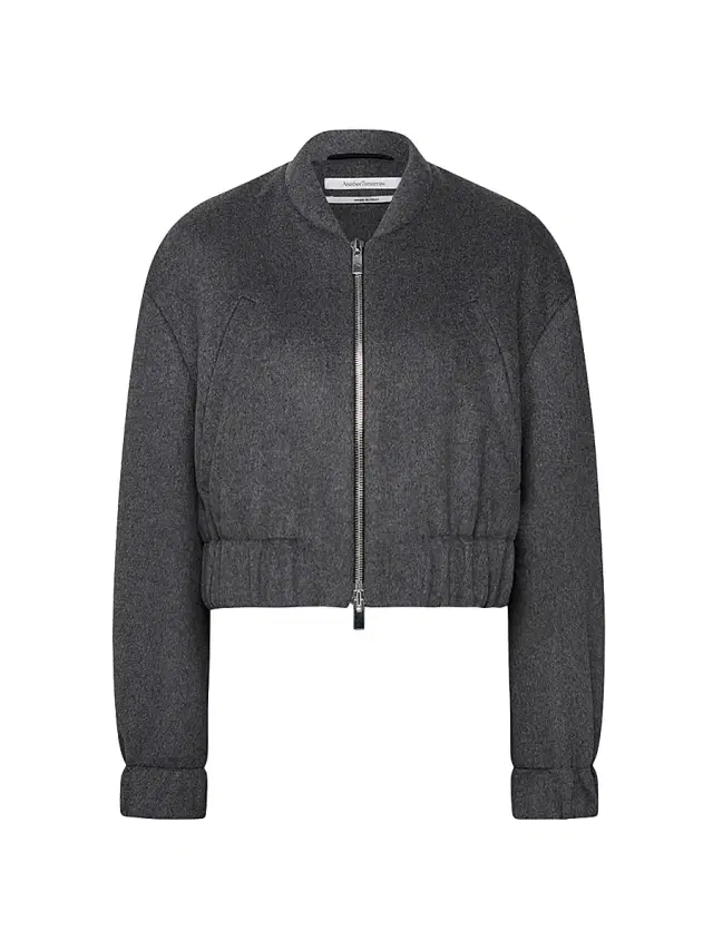 Women's Bomber Jacket - Light Grey Melange Women's Bomber Jacket - Light Grey Melange