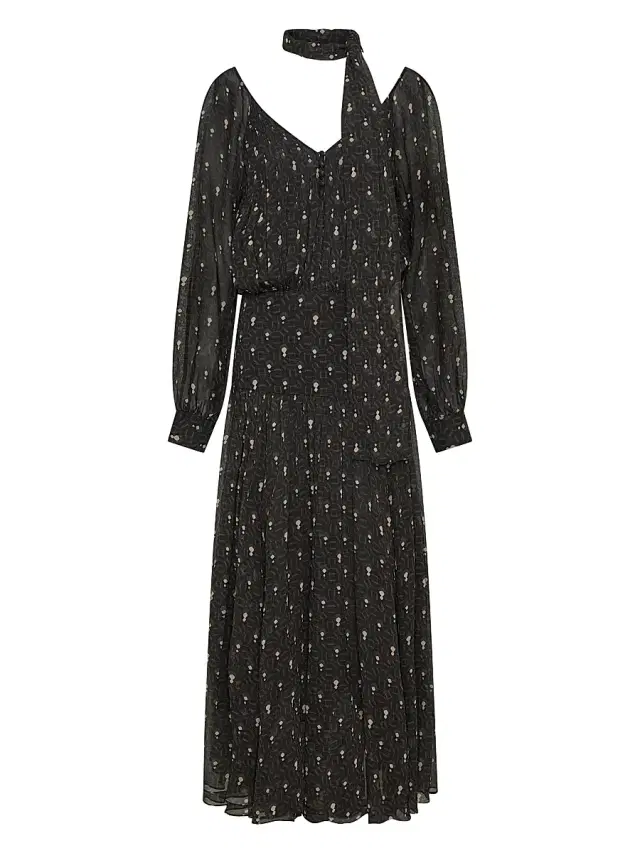 NICHOLAS Women's Draya Scarf V-Neck Maxi Dress - Opal Geo Black