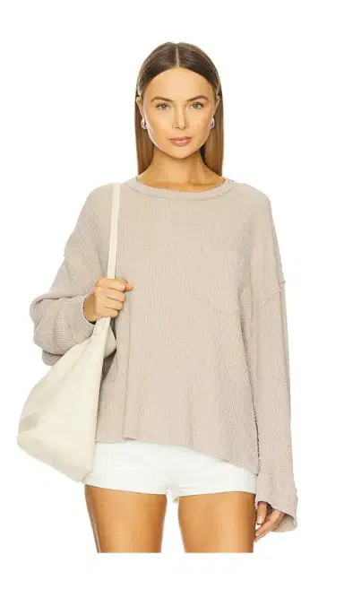 Free People x We The Free Dawson Pocket Thermal In Neutral | Thumbnail 1