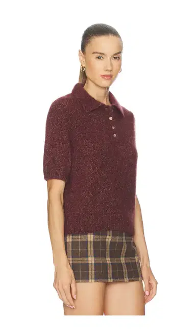 W. Cashmere Luna Polo Short Sleeve Pullover | Thumbnail 2