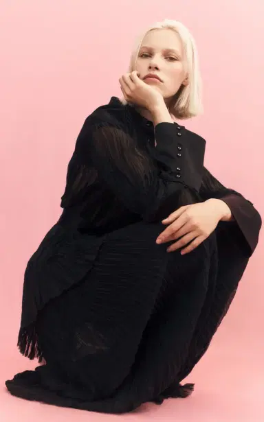 Aje Aerial Pleated Palazzo Pant - Black | Thumbnail 4