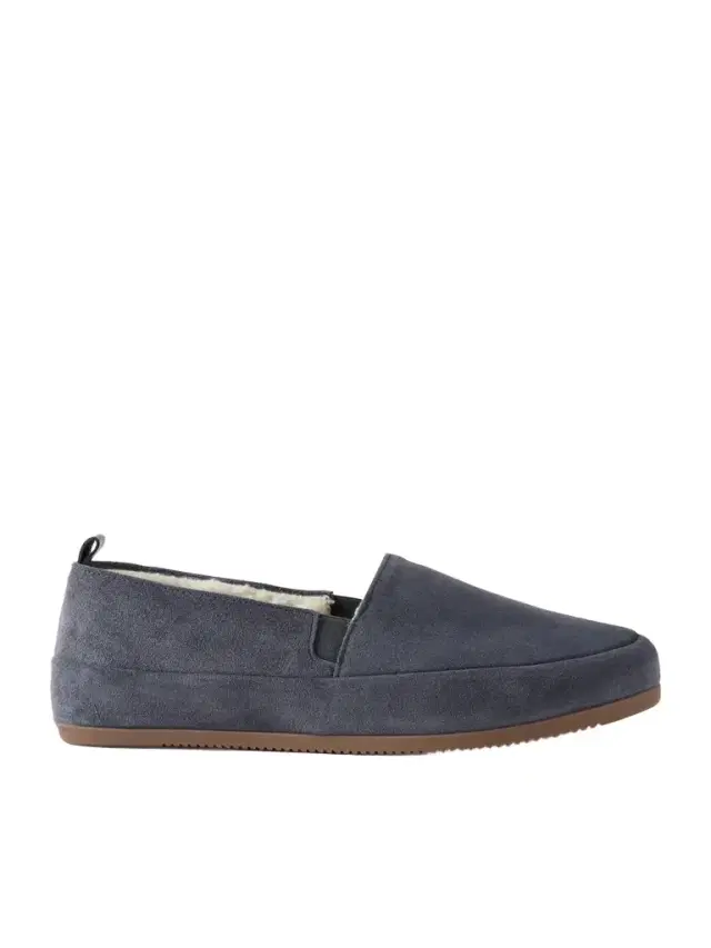 Mulo Fleece-Lined Suede Loafers - Men
